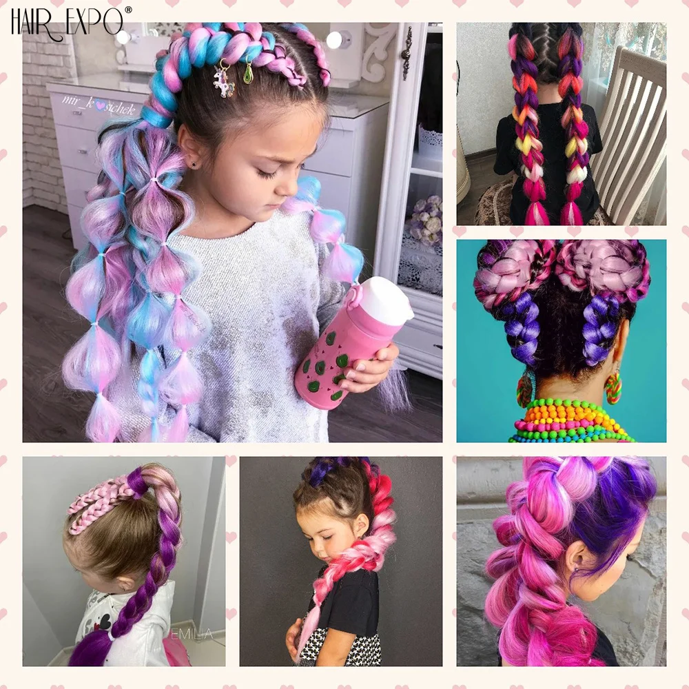 JGreeting-Tresses Synthétiques Colorées de 24 Pouces, Extensions de Cheveux Yaki Pré-Étirés, Ombré Oke EKALON, pour Bricolage