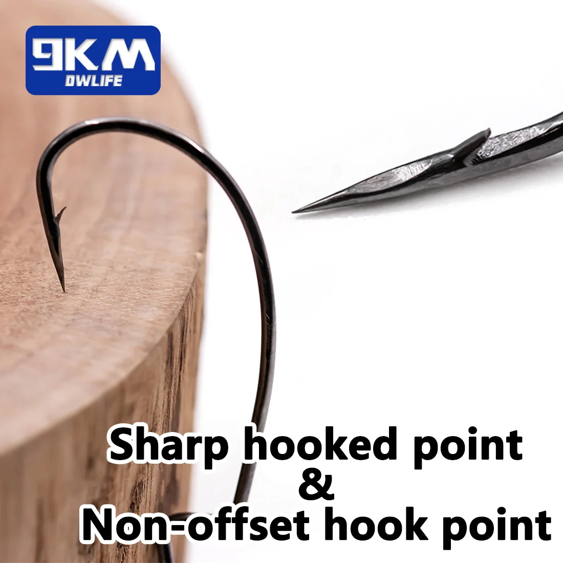 9KM 10~30Pcs Jig Head Hooks, Fishing Ewg Hooks Texas Rig Hook Wide Gap Offset Worm Hooks Bass Fishing Soft Lure Hook