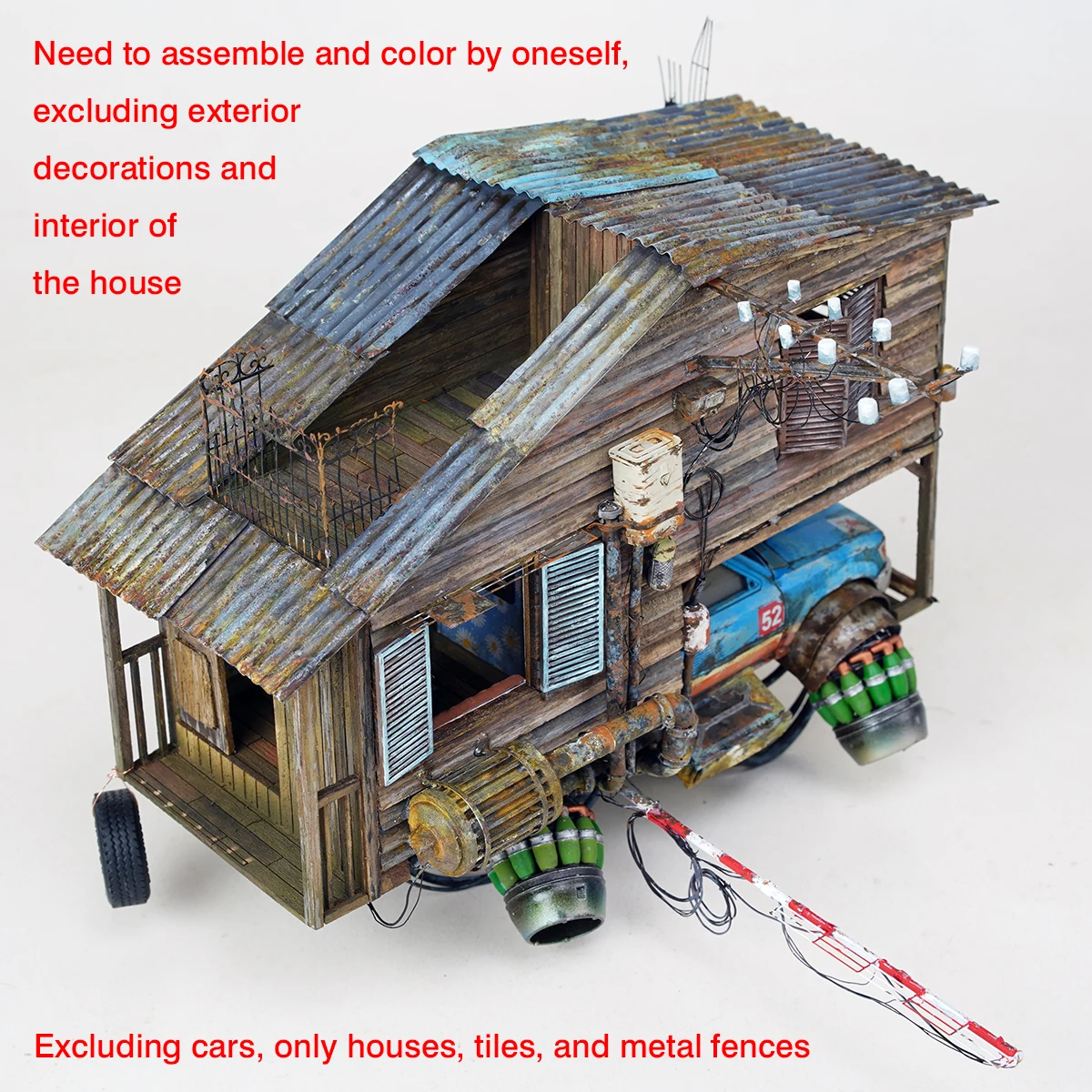 Architekturmodell zum Zusammenbauen, Sandtisch, Wohnmobil, Bauteile, Holzhaus, Diorama, Modellbausatz im Maßstab 1/24 1/35 – Detail 1
