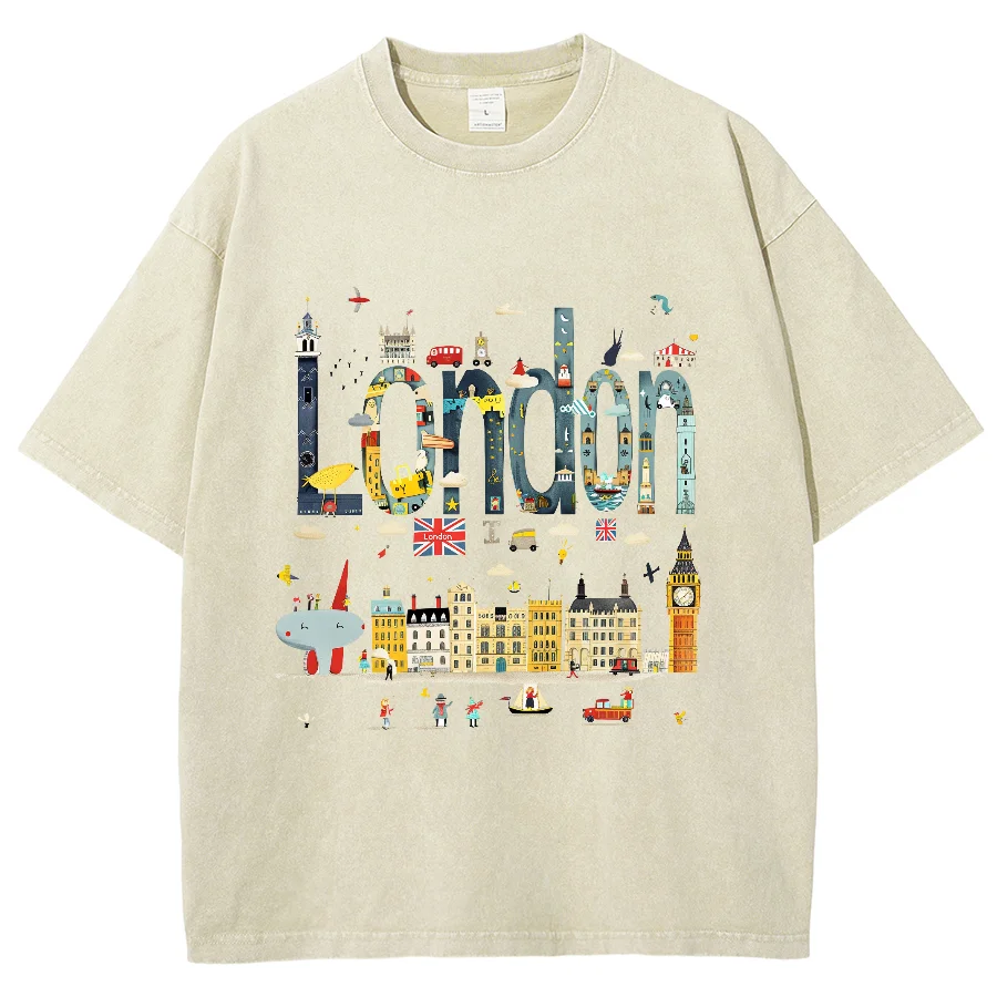 Футболка промытая Y2K, Винтажная Футболка оверсайз для мужчин и женщин, 15 цветов