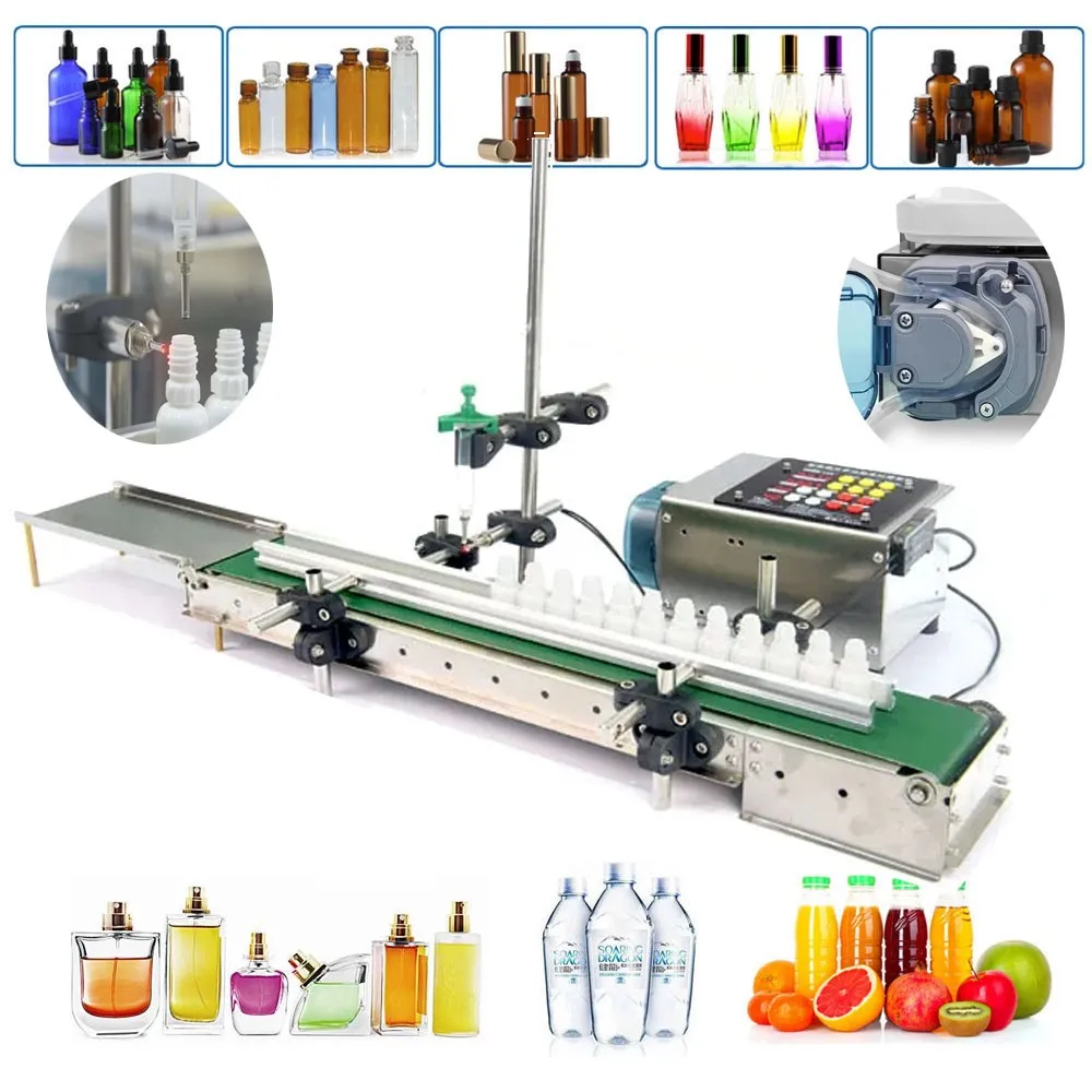 Fully Automatic Filling Machine Peristaltic Pump Filler Conveyor Belt Liquid fragranc Essential oil High Precision Diy-t100c