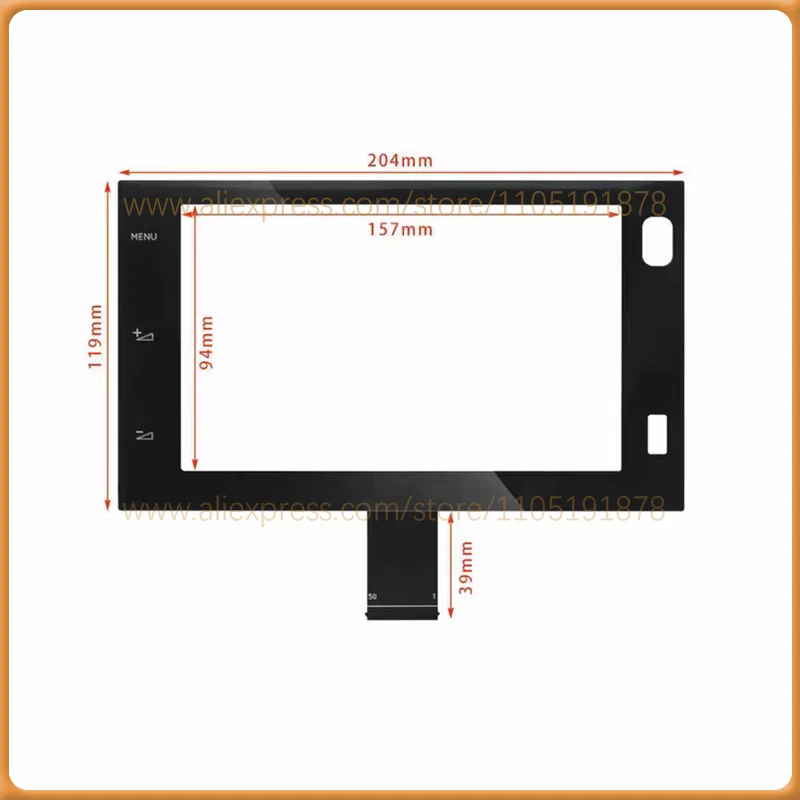 

7-дюймовый сенсорный экран-дигитайзер (стекло) для PEUGEOT 208, 2008, Citroën C4 Lounge, VLGE70132W0402W79R06119, 50-контактная замена детали