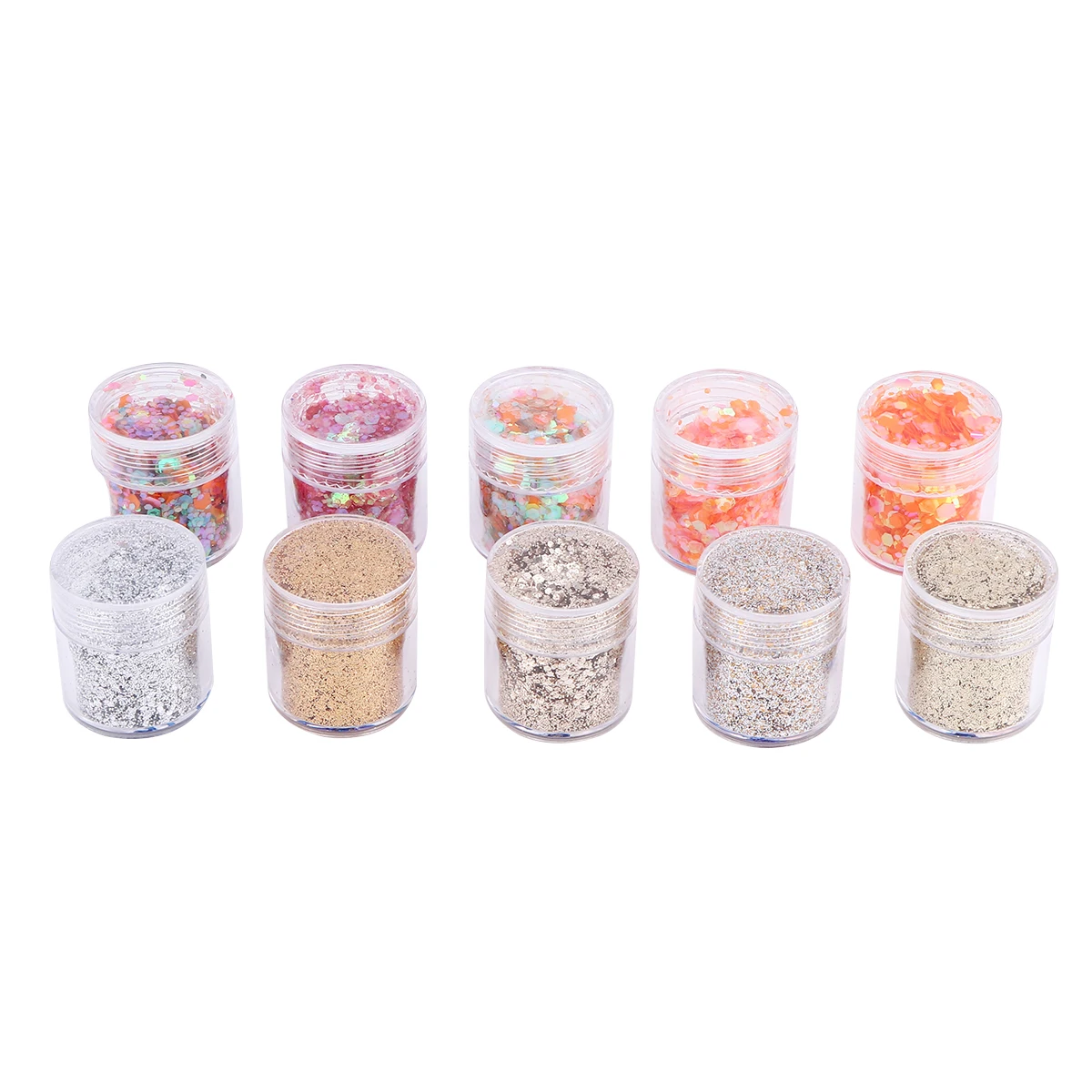 

10Pcs Nail Glitter Powder Mixed Sequin Dipping Lightweight Natural Long-Lasting Nails Salon Home Use Gradient Sequins Nail Art