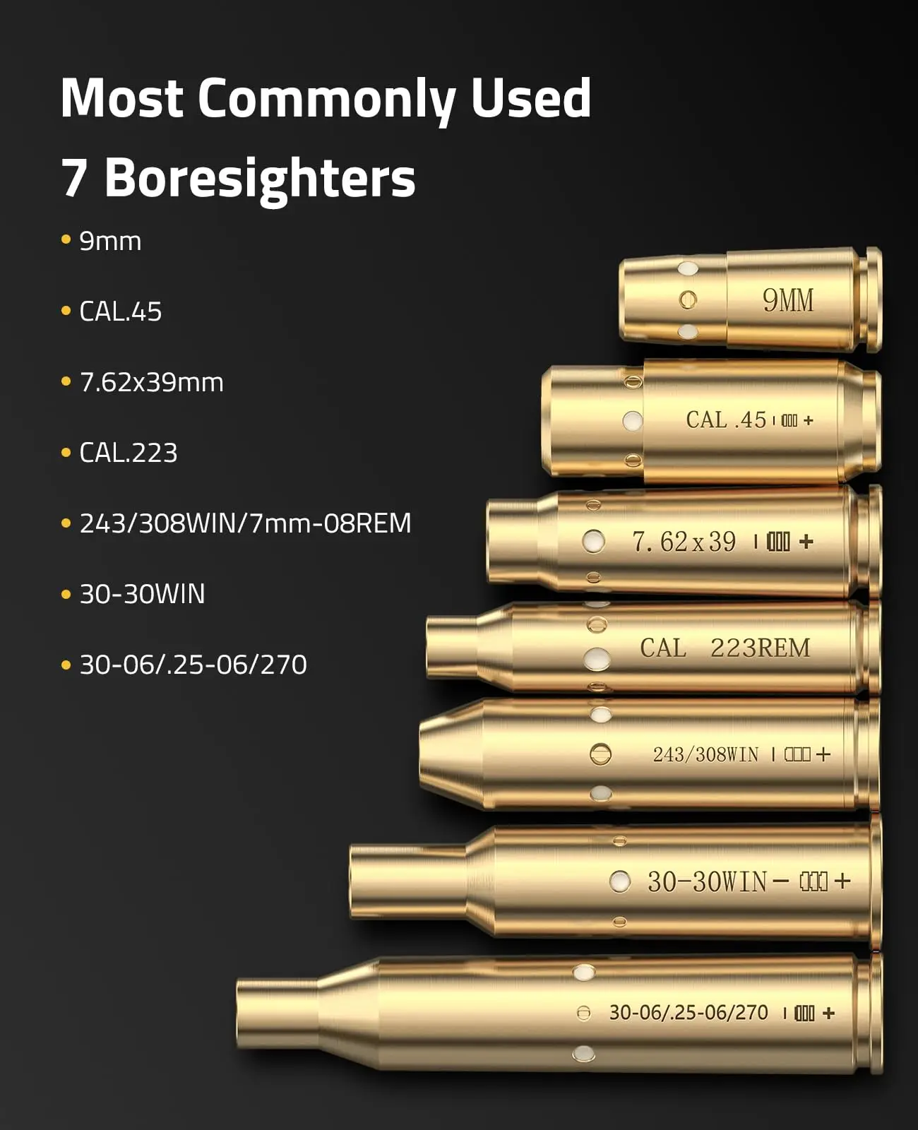 

CVLIFE Red Laser Bore Sight Boresighter for Cal.223/5.56MM/9MM/7.62X39MM/30-30/30-06/.243/308/.45acp Caliber with Batteries