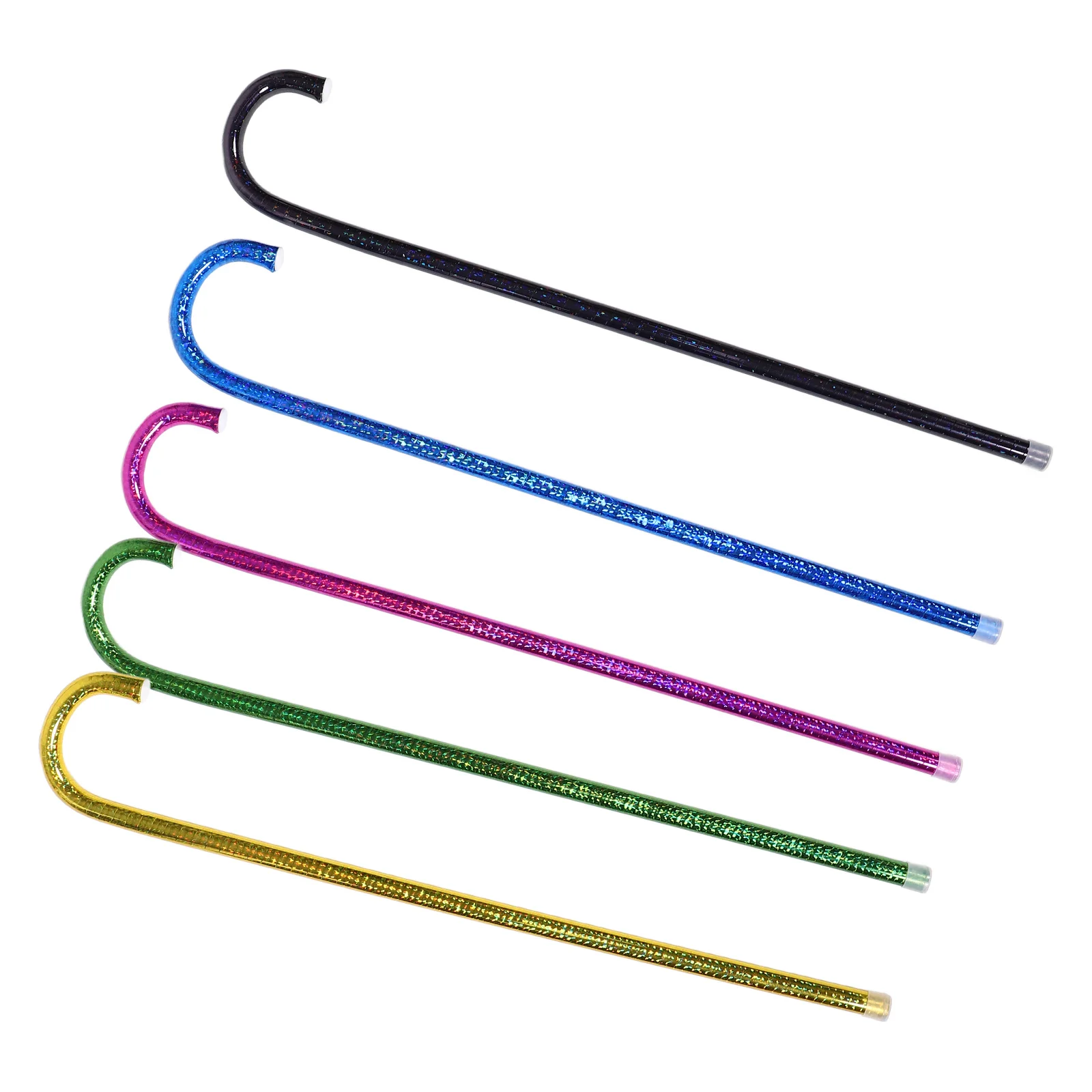 

5PCS Pvc Film Colorful Cane Jazz Dance Belly Dancing Crutch Props Stage Cosplay Prop Halloween Party Cosplay Costume Accessories