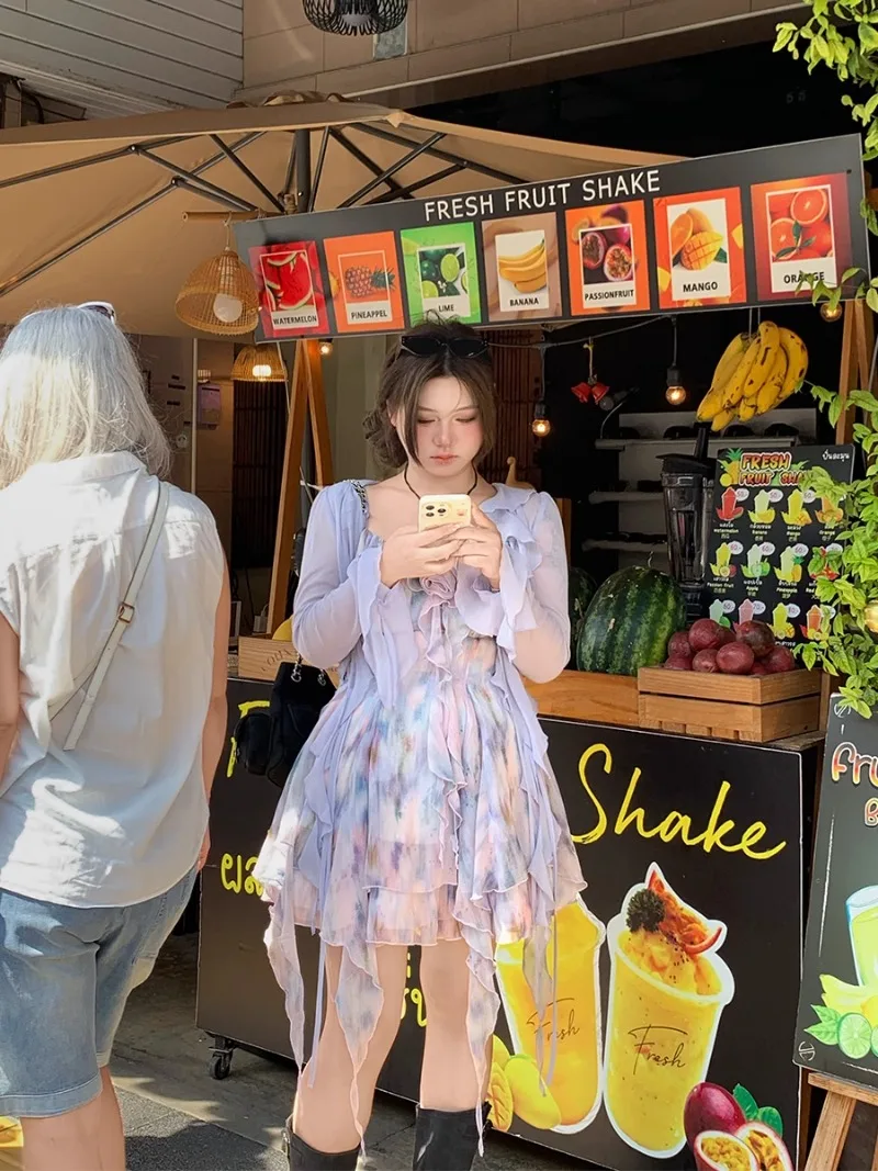 2025 ฤดูใบไม้ผลิฤดูร้อนชุดชีฟองดอกไม้ผู้หญิงชุดพิธี PLUS ขนาด Anne แขนกุด Boho สไตล์