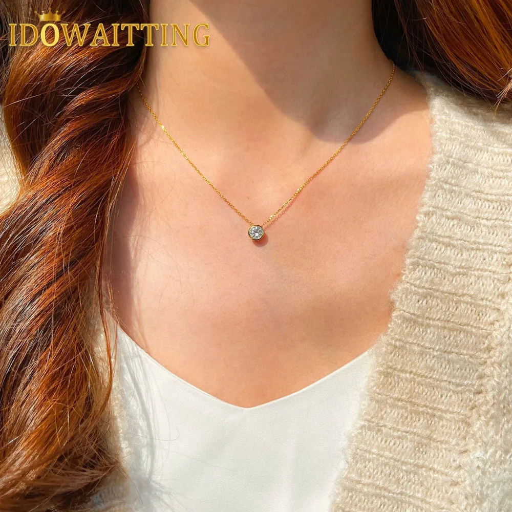 100% 925 Sterling Silver Forever Lovely Heart Star Charm Single Solitaire Cubic Zirconia Dainty Bezel CZ Choker Necklace Collier