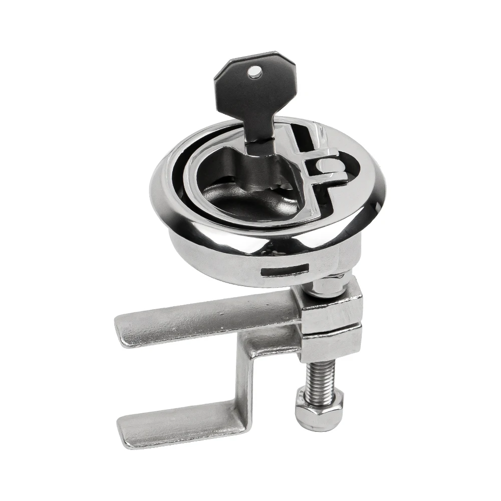 Boat 316 Stainless Steel Lift Handle Lock With Key Flush Mount Boat/Yacht /Deck Latch Turning Lock Marine Hardware