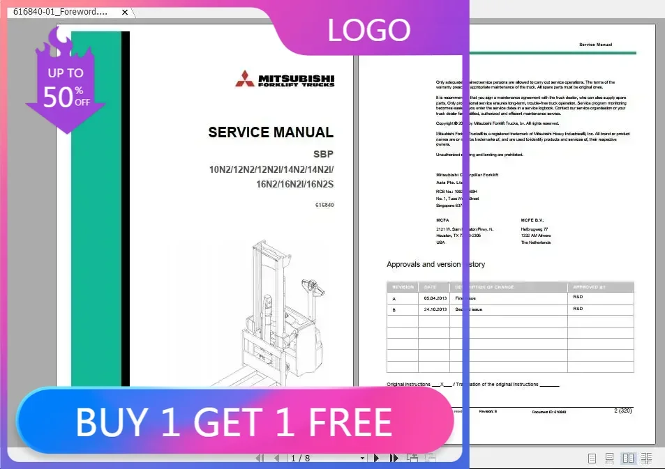 

SpecDiag для вилочного погрузчика Mitsubishi MCFE 36,4 ГБ PDF, полные модели, руководства по обслуживанию, обновленный DVD [07/2022]