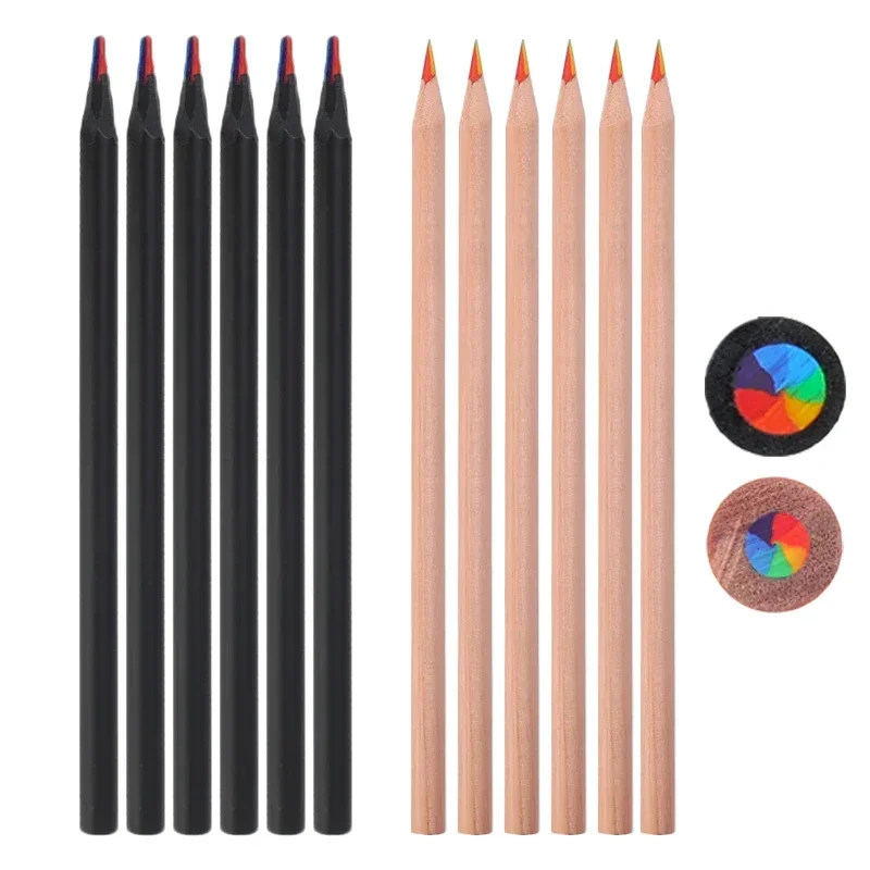 Lápices De Madera 12 Lápices Arcoíris 7 En 1 - Madera Negra - Multicolor - Para Dibujo, Cole Y Manualidades Caja De Pinturas De Madera 12 Colores Lápices De Madera 12 Lápices Arcoíris 7 En 1 - Madera Negra - Multicolor - Para Dibujo, Cole Y Manualidades Caja De Pinturas De Madera 12 Colores
