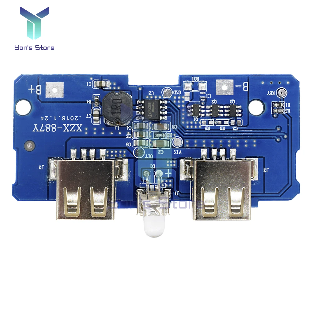 1Pcs Dual USB 5V 1/2A Mobile Power Bank 18650 Battery Charger Power Module For Phone DIY Charging Module With Indicator Light