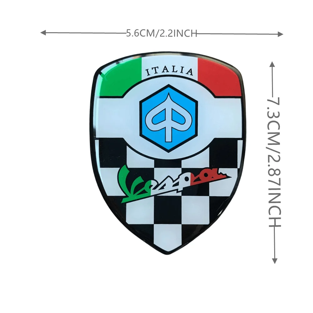 3D Resin Motorcycle Car Front Fairing Decals Italy Buckler Reflect Light Sticker Case Motorcycle Body Sticker