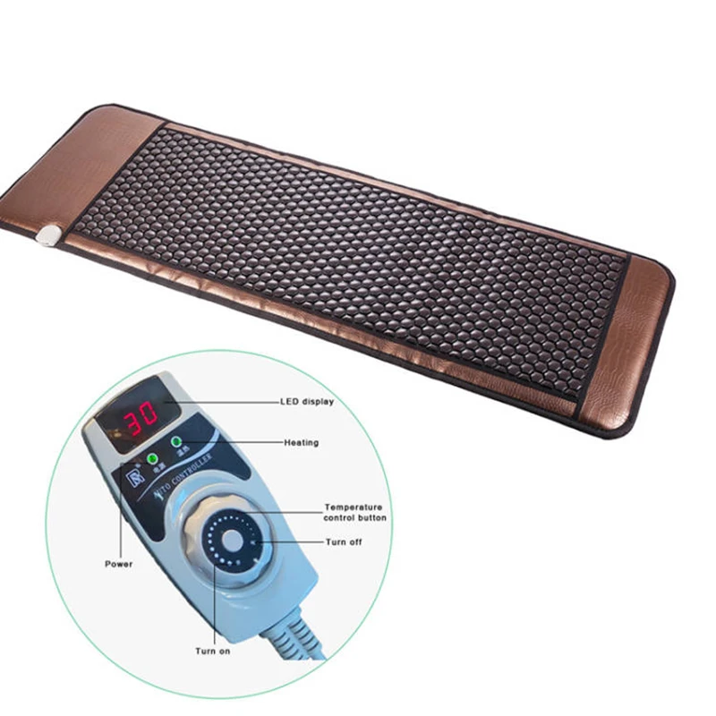 1.9x0.6m Far Infrared Tourmaline Germanium Stone Heating Pad Electric Hot Stones Heating Therapy Mattress to Relieve Back Pain