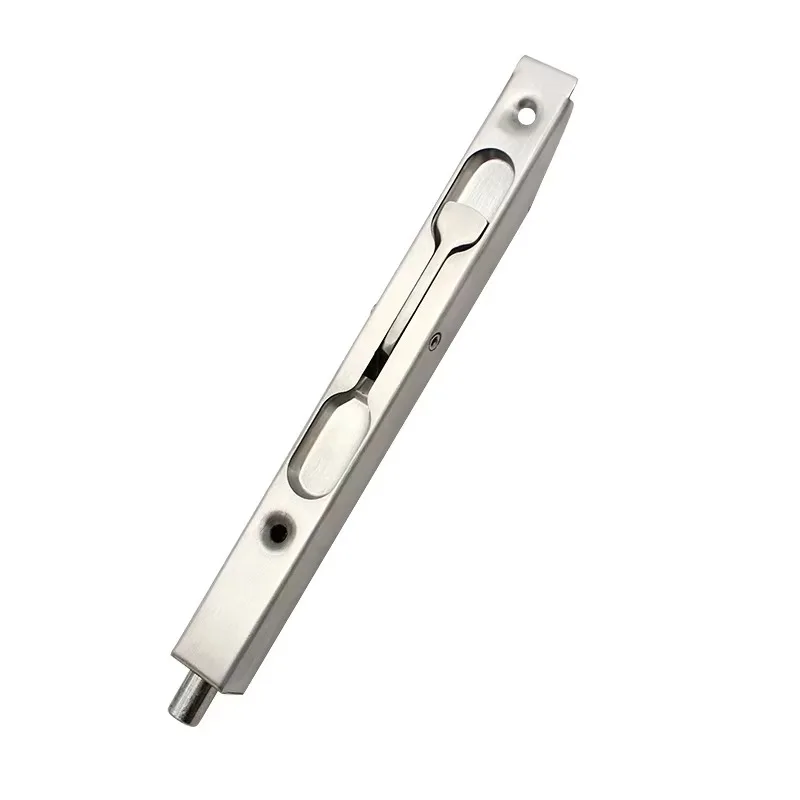 Rugged Stainless Steel 304 Hidden Flush Bolt Inlet Double Door Pull Up and Down Safety Latch