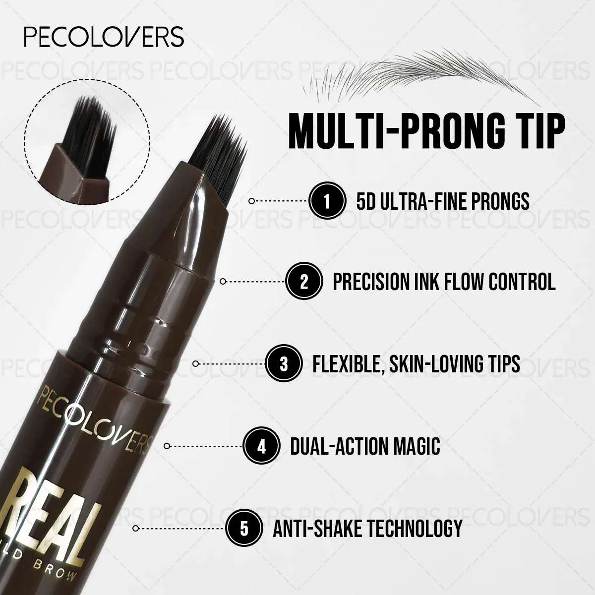 1 szt. Płynny pisak do brwi - Wielofunkcyjny, do wypełniania linii włosów, idealny do makijażu świątecznego (Boże Narodzenie)