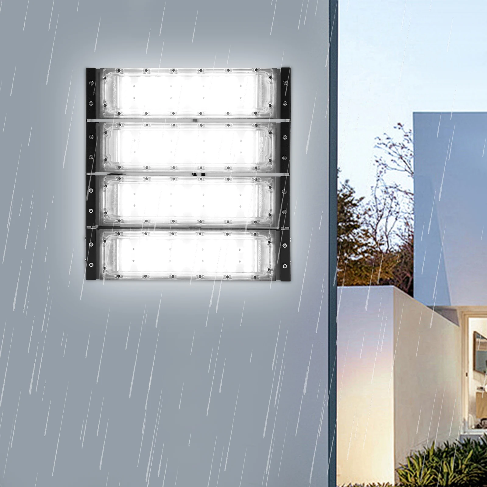 ADC12 Aluminum LED Flood Light IP67 Waterproof Exterior Security Lights 180° Rotable Outdoor Lights for Playground, Garden 200W