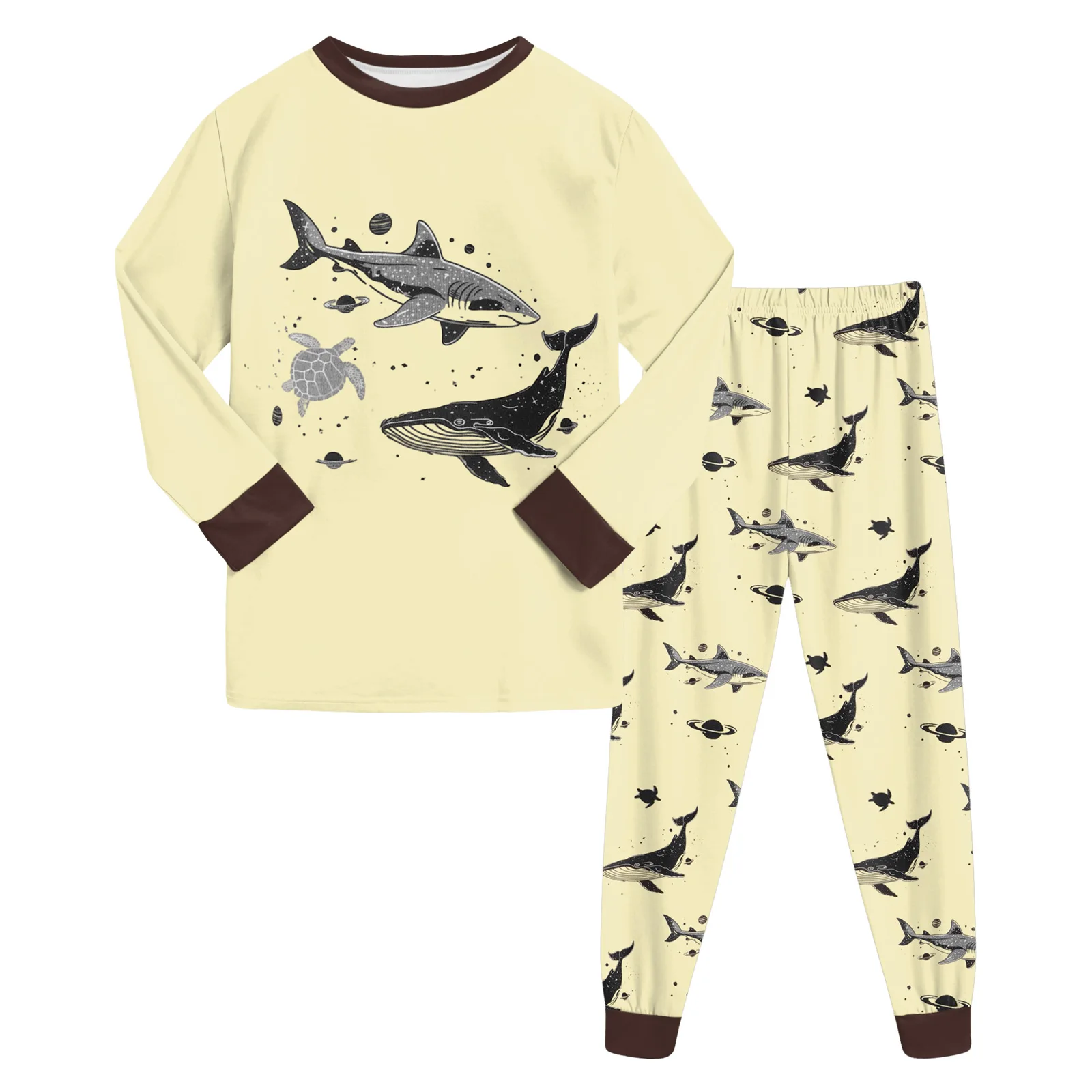 

Go Home Outfit for Mom Planet Pajamas Sets Dinosaur Cotton Truck 2 Piece Long Sleeve Train Sets Sleepwear Clothes Set 2