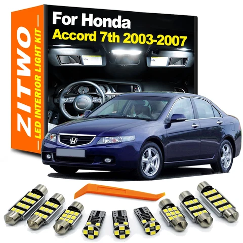 ZITWO 17 шт. полный комплект светодиодных лампочек для чтения в салоне для Honda Accord 7 VII MKVII MK7 7th 2003 2004 2005 2006 2007 дверная лампа — фото модели