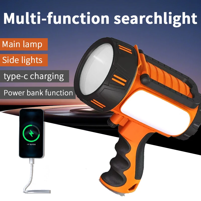 

Handheld Searchlight Spotlight, Strong Light Led Rechargeable Aluminum Alloy Portable Light Flashlig