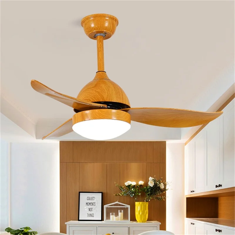 TYLA Simple Ceiling Fan with Light Remote Control Contemporary LED Lamp for Home Dining Room Bedroom