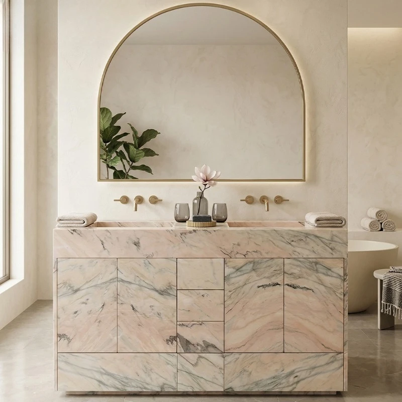 Bathroom Cabinet Light Marble Premium Textured Toilet
