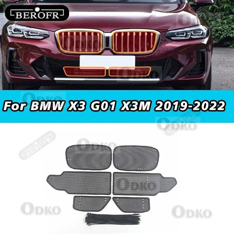 

Stainless Steel Car Insect Screening Mesh Front Grille Insert Net Styling Accessories For BMW X3 G01 X3M 2019-2021