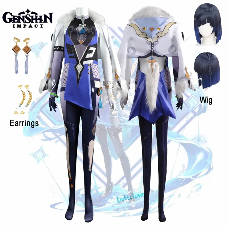 لعبة جينشين إمباكت ييلان أزياء تنكرية أرنب موحد شعر مستعار أنيمي النمط الصيني أزياء الهالوين للنساء لعبة CN3266