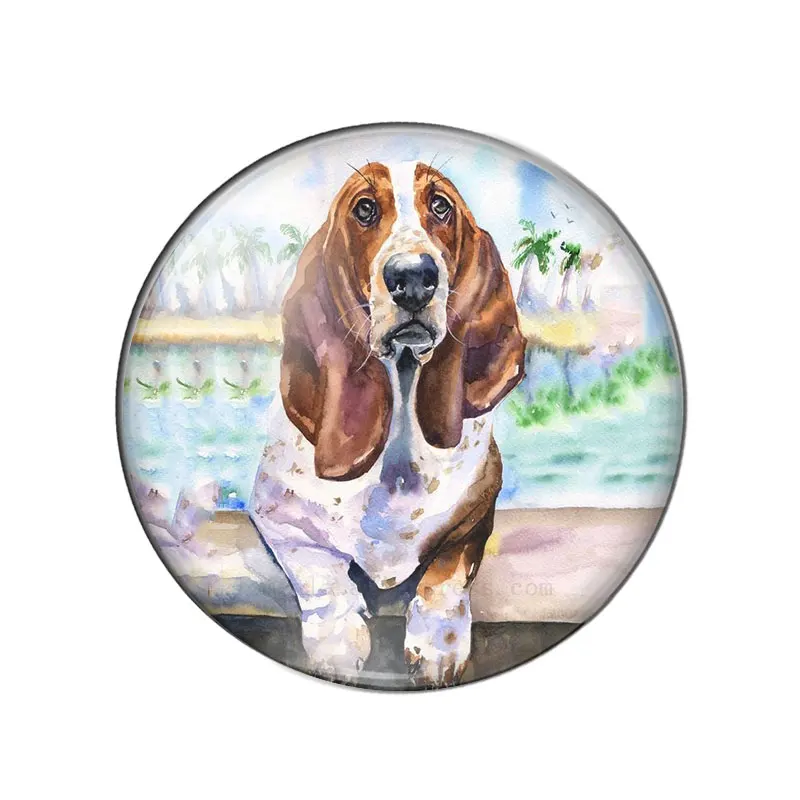 Cute Dogs Love Pet Bulldog Shepherd dog 12mm/14mm/16mm/18mm/20mm/25mm Round photo glass cabochon demo flat back Making findings