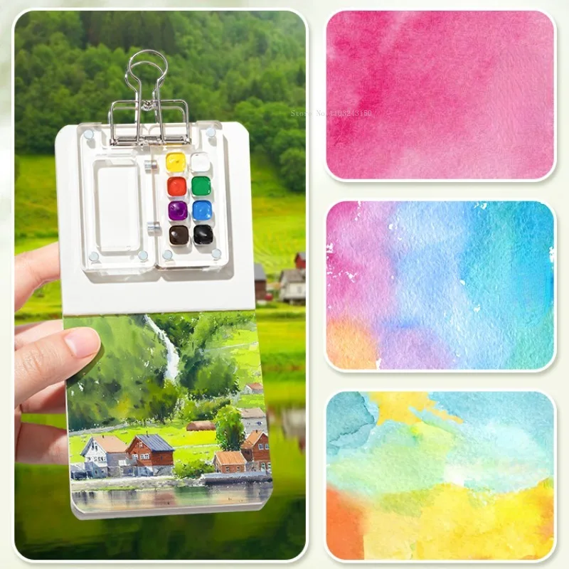 Acryl Mini Aquarell Palette leer Gitter tragbare Farbbox Reise Malerei Aquarell Verpackung Farbe Tablett Kunst liefert