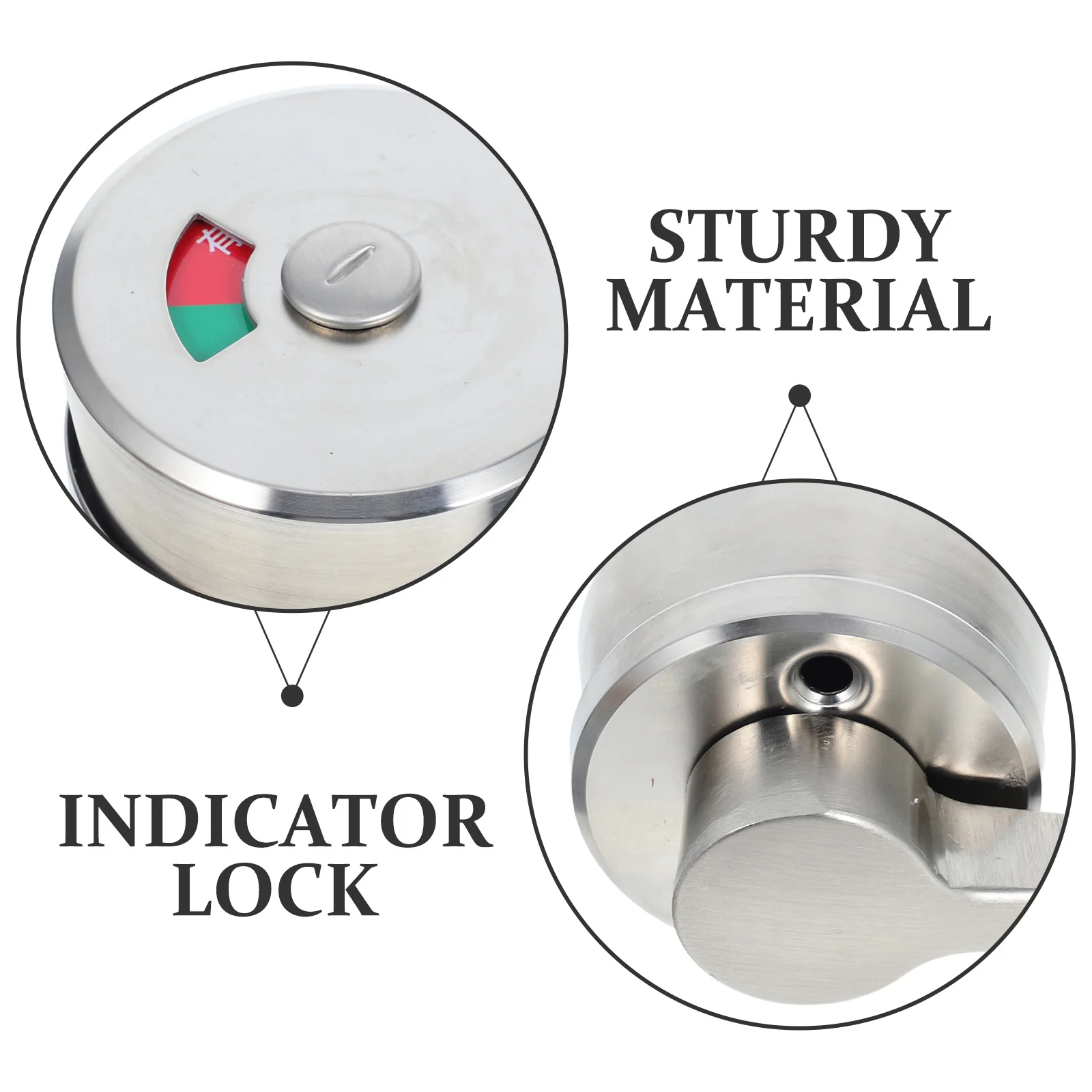 قفل مؤشر الحمام الفولاذ المقاوم للصدأ شاغرة الخصوصية بدون مفتاح قفل الباب المرحاض مرحاض مكتب شقة مستودع