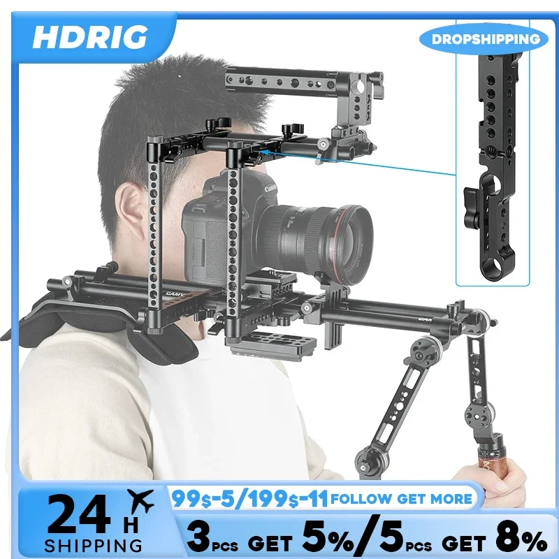 HDRIG 15mm Right Angle 90 Degree Rod Adapter Clamp with ARRI-style Anti-Twist 3/8