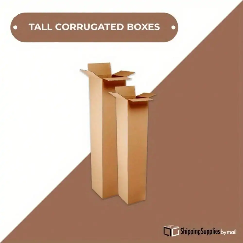 5 x 5 x 40" Tall Corrugated Boxes, ECT-32 Brown Shipping/Packing Boxes 25/Bundle