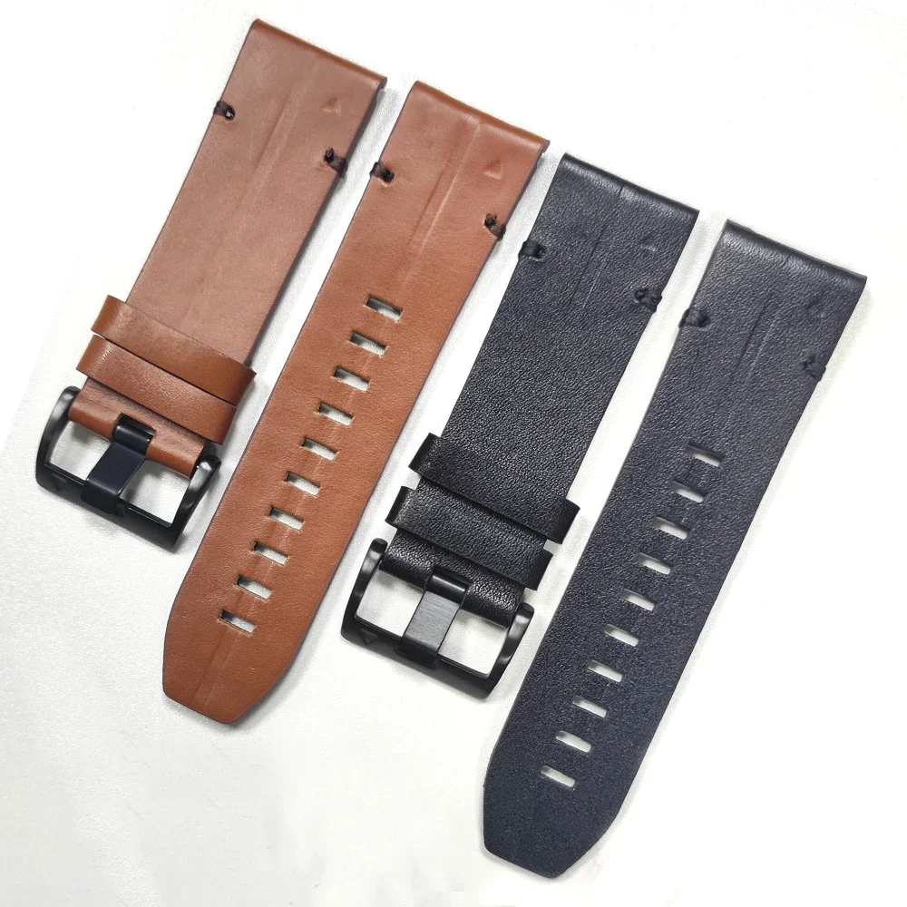 22mm 26mm Leather Strap For Garmin Tactix 7 Pro Delta Bravo/Quatix 7X 6 5/Fenix E 8 7/Enduro 3/EPIX QuickFit Watch Band Bracelet