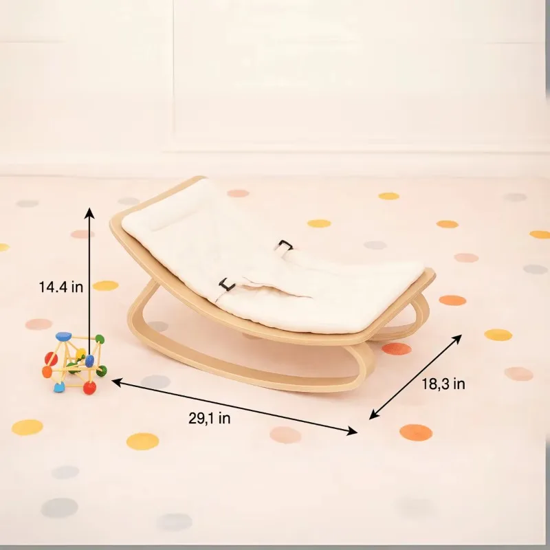 كرسي هزاز للأطفال كرسي صالة ناعم للأطفال الصغار كرسي هزاز للأطفال مع وسادة مقعد قابلة للغسل وغطاء حضانة قابل للإزالة #2