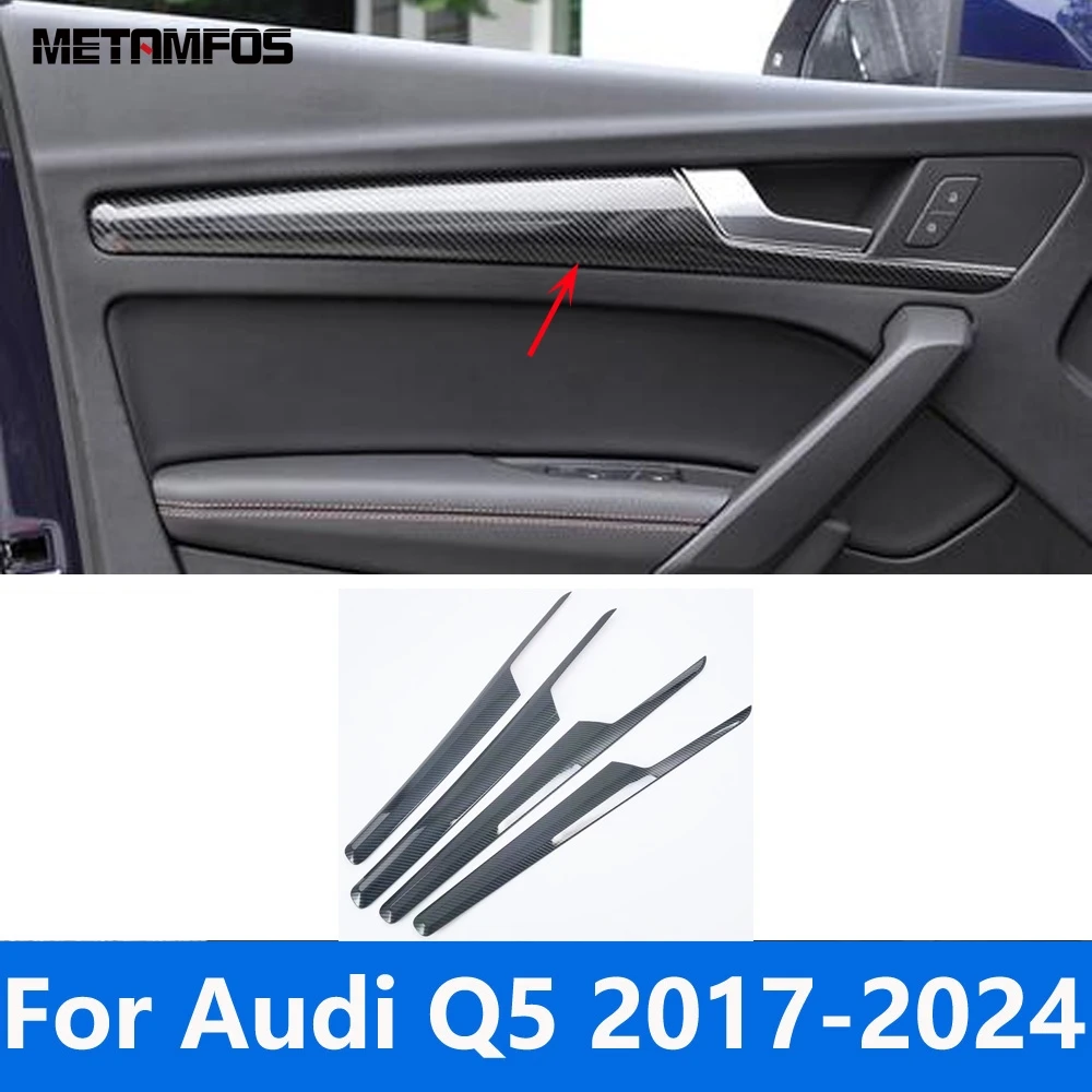 

Для Audi Q5 2017-2020 2021 2022 2023 2024 Углеродное волокно, внутренняя дверная ручка, чаша, панель, полоса, накладка, аксессуары, Стайлинг автомобиля