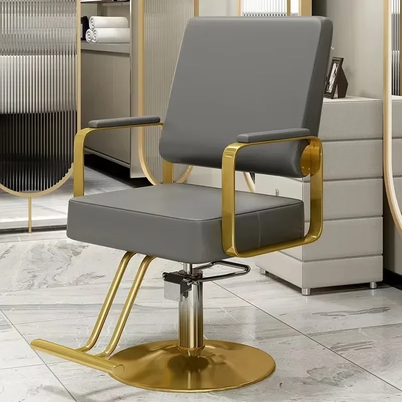 Designed White Barber Chair Aesthetic Personalized Minimalist Cheap Chair Square Mat Fashionable Soft Cadeira Salon Furniture