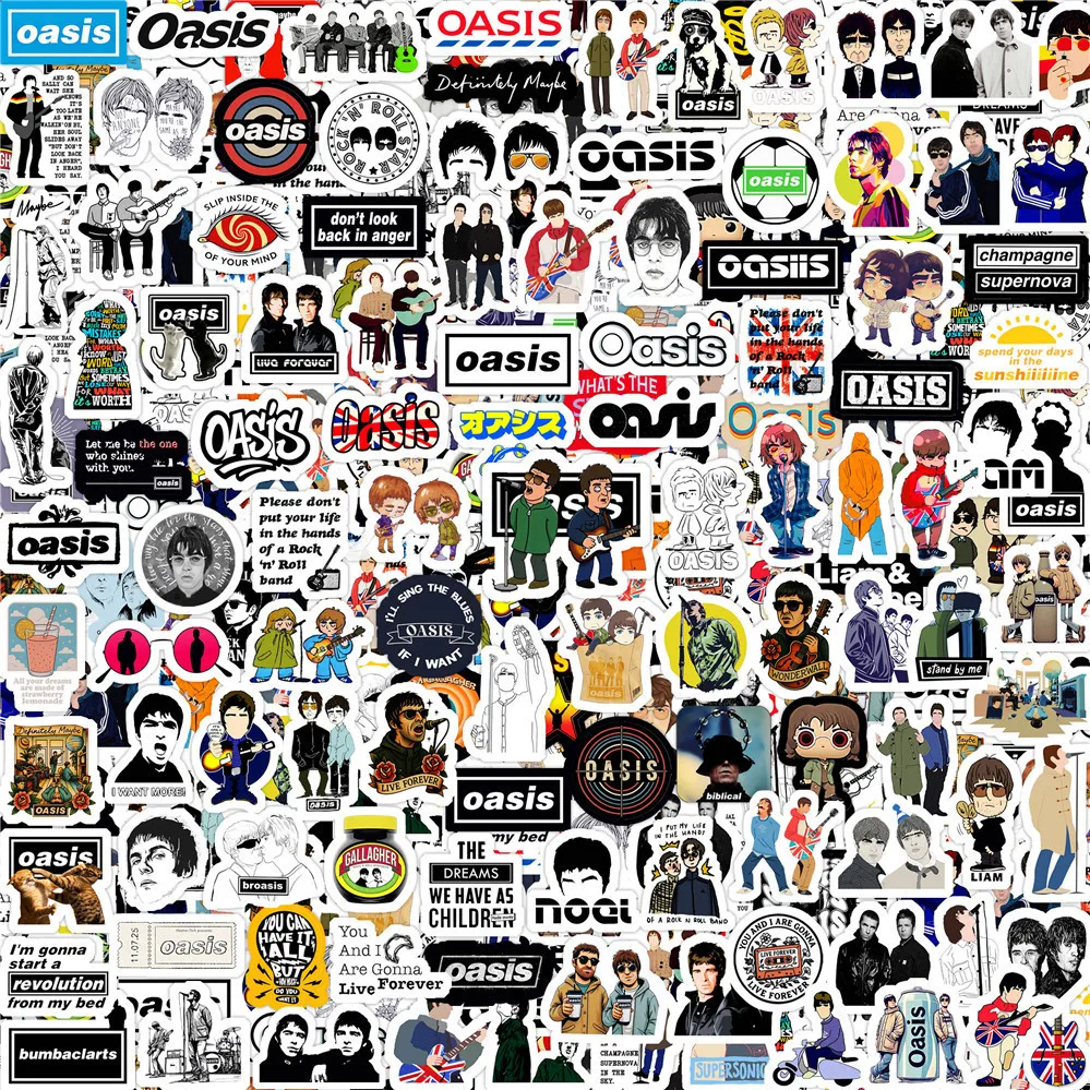 135 Stück Oasis Band Season 2 Rock Mini-Aufkleber DIY-Dekoration für Telefon, Tagebuch, Schreibwaren, LanLanStickersWorld Store