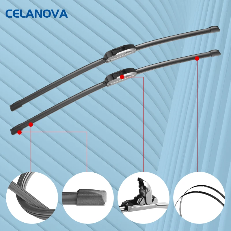 Universal Car Wiper Blade U-type Windscreen Windshield Hybrid Rubber Frameless Wipers 14\