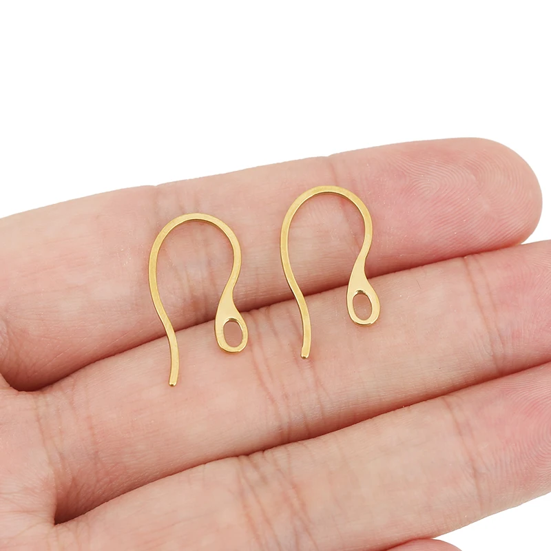 20pcs Hypoallergenic Stainless Steel Earrings Hooks Making PVD Never Fade Strong Earring Clasps Hooks For Diy Jewelry Supplies - view 3