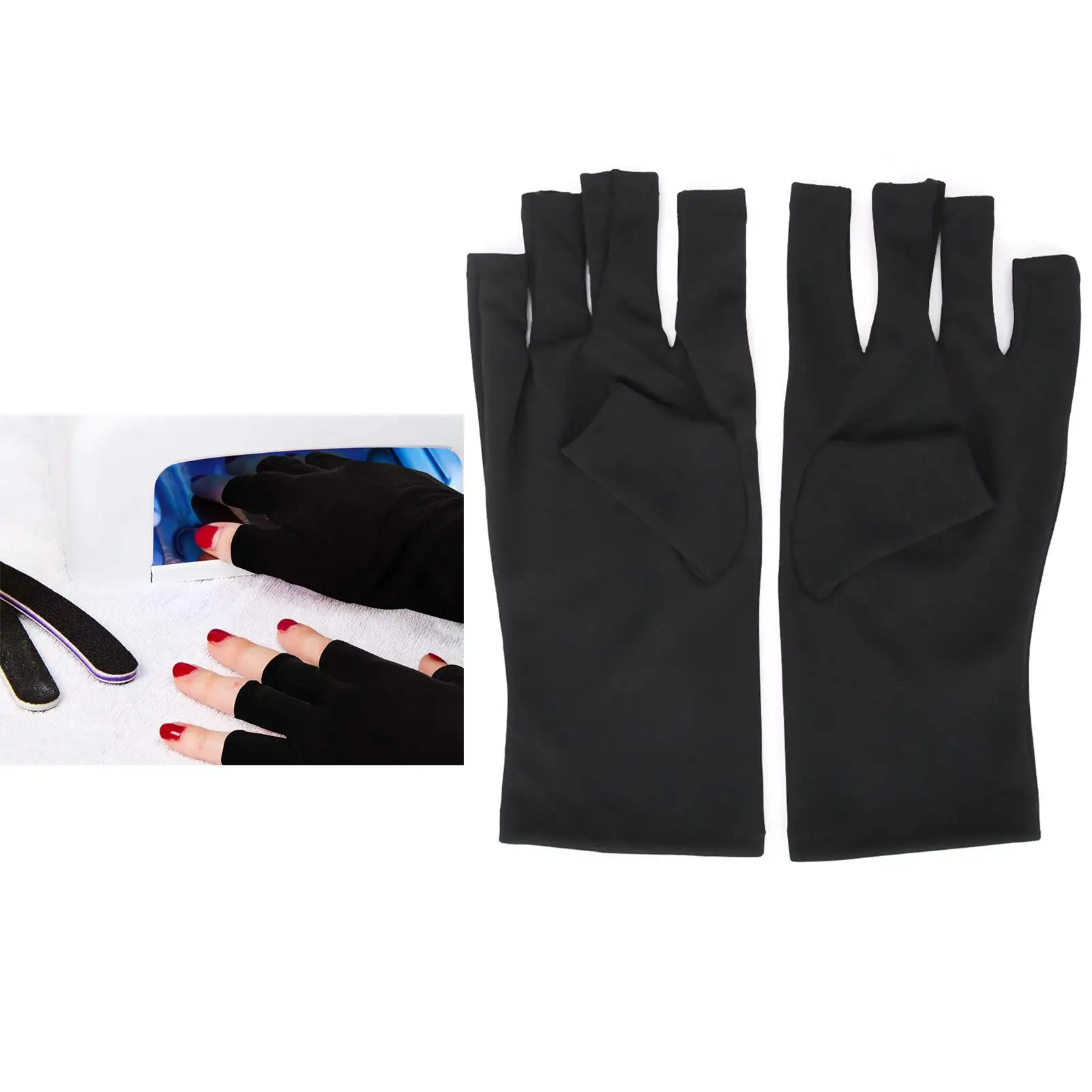 Anti-UV Nail Art Gloves - 1 Pair LED Curing Lamp Protection & Skin Care for Manicure and Pedicure