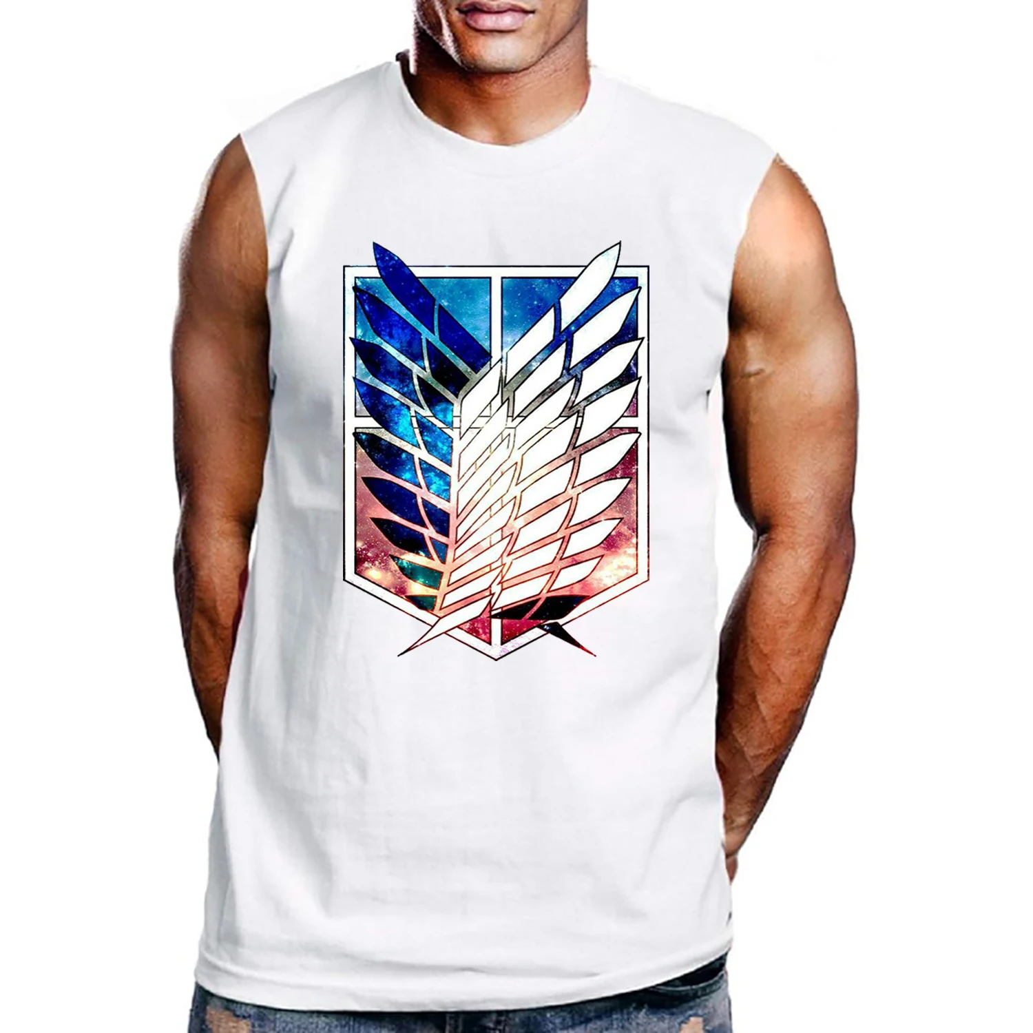 Japanese Anime Men Tank Tops Scouting Legion Clothes Shingeki No Kyojin Attack on Titan Giant Women Sleeveless Loose T-shirt