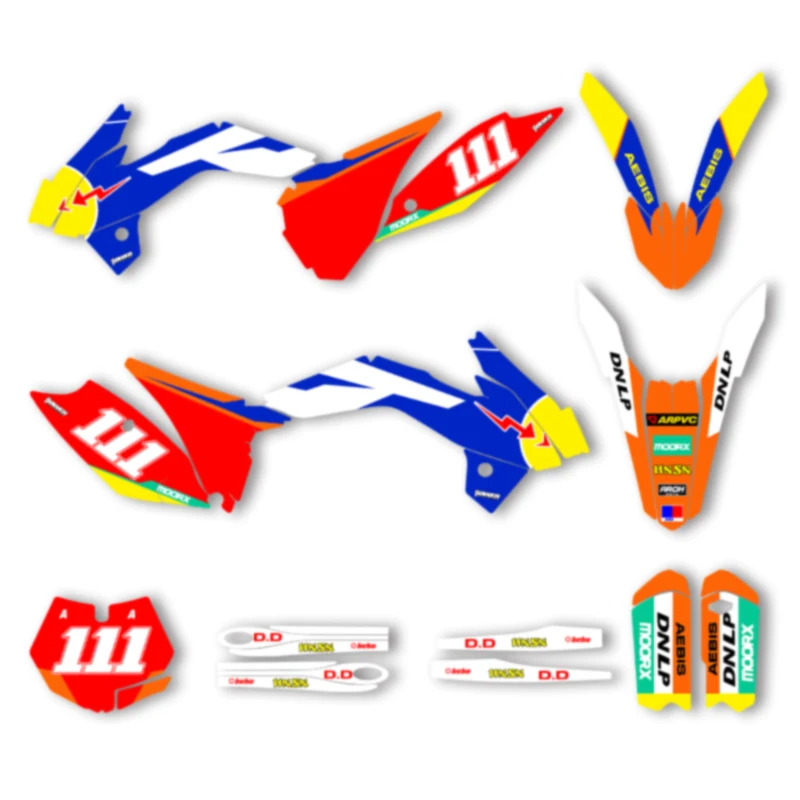 

Powerzone Motorcycle Fairing Decals Stickers Kits for KTM SX85 2013-2014 2015-2017 Number Name Custom