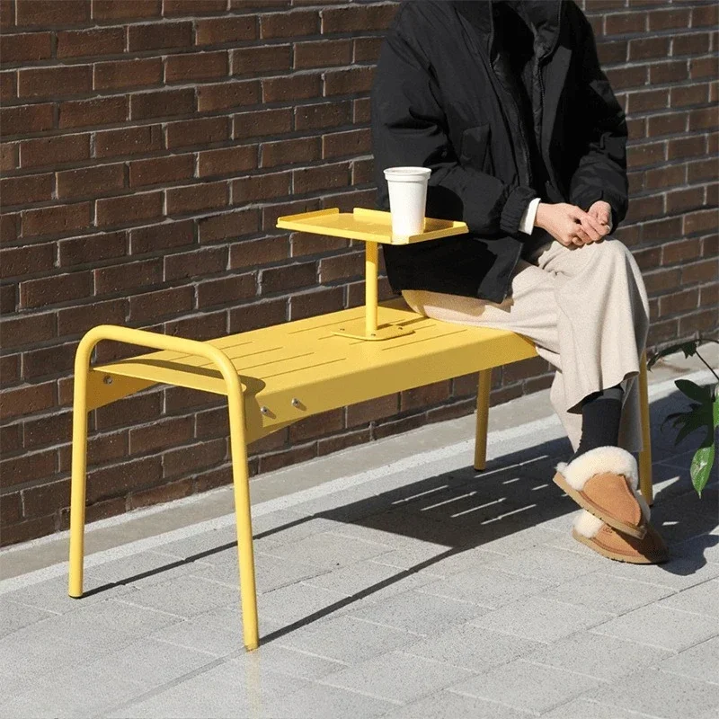 Iron Park Bench Courtyard Cafe Gym Rest Chair Dopamine Color