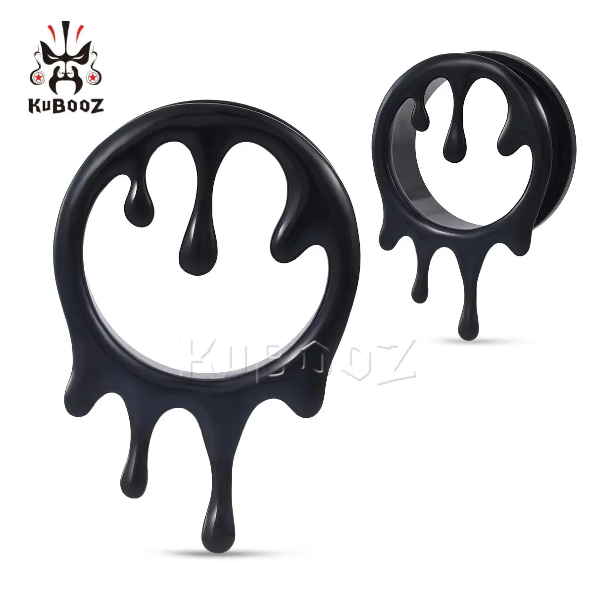 

KUBOOZ Stainless Steel Melt Design | 2PCS Screw-On Ear Gauges Expanders | Ear Tunnels Plugs | Body Piercing Jewelry for Ears