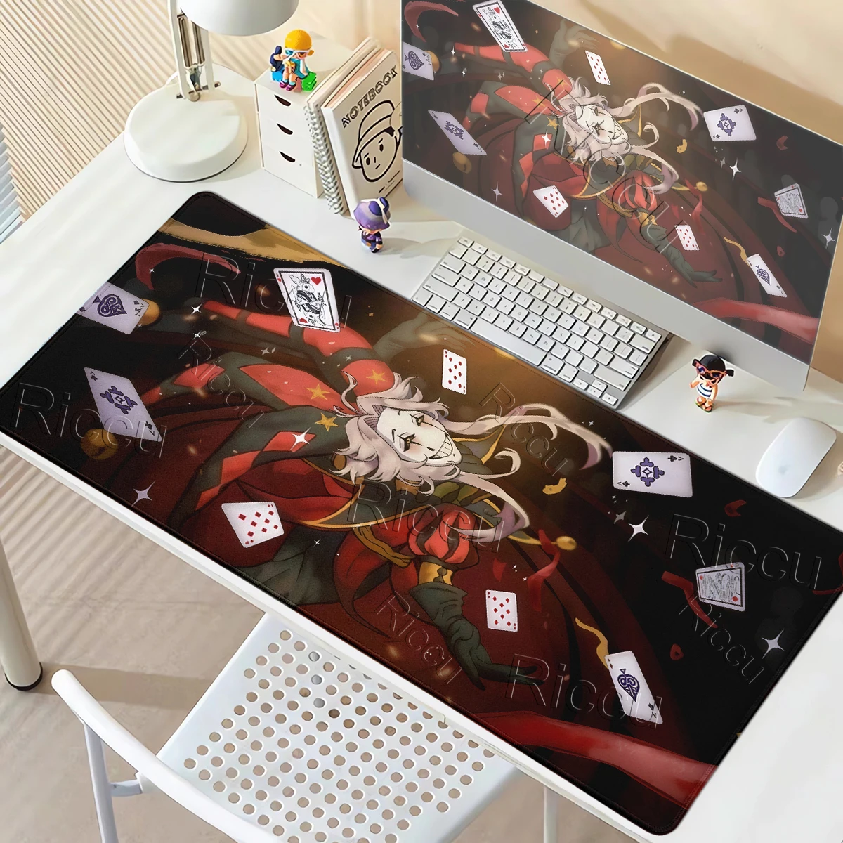 Game The F-freak C-circus Pierrot Mouse Pad Non Slip Rubber Edge Locked Thickened Laptop Gaming Computer Keyboard Aesthetics Rug