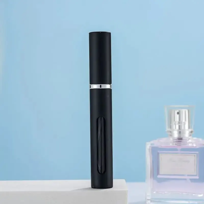 Dispensador de Perfume en aerosol ultrafino de 10ml, botella dispensadora de Perfume con ventana abierta pequeña Visible, botella de empuje de muestra de viaje portátil