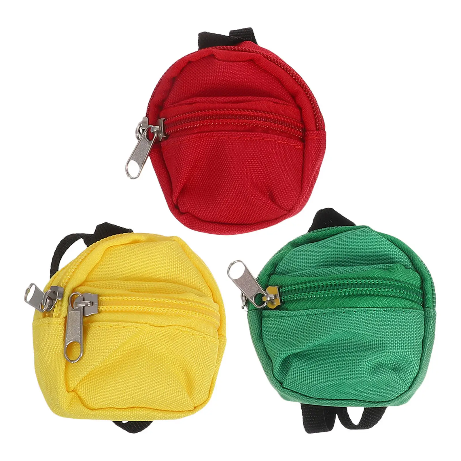 

Набор из 3 мини-рюкзаков-кошельков для монет, украшение для костюма, школьная сумка, аксессуары для кукольного домика, с застежкой-молнией для хранения