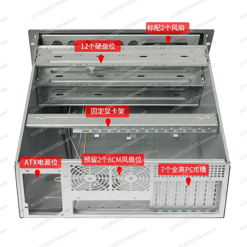 هيكل التحكم الصناعي 4U مع شاشة التحكم في درجة الحرارة، مضيف خادم الطاقة المكتبي ذو اللوحة الرئيسية المزدوجة من أيتكس
