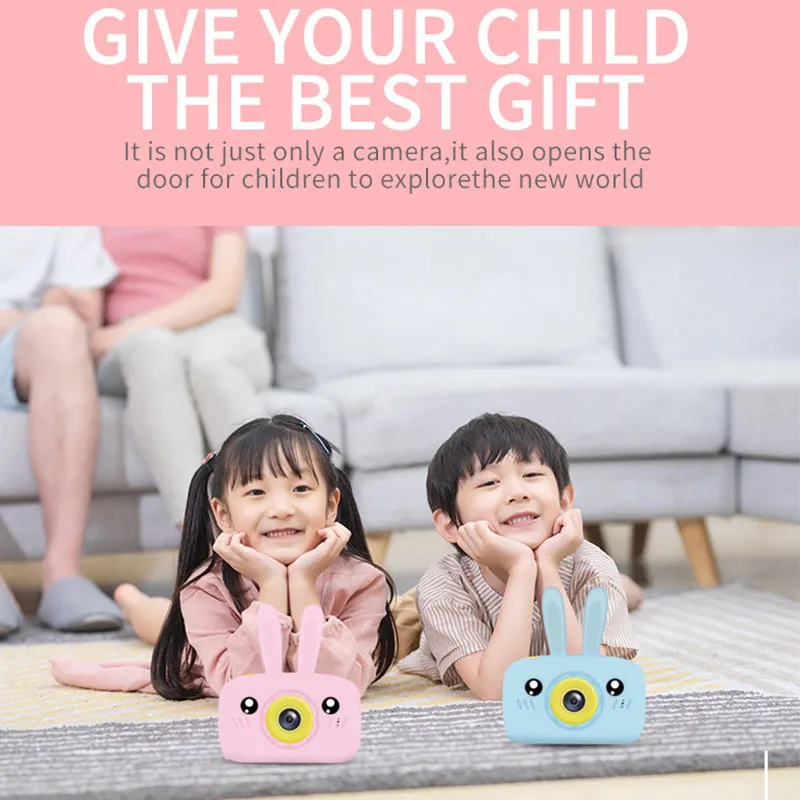 Mini appareil photo de dessin animé, écran HD de 2 pouces, jouets éducatifs pour enfants, appareil photo numérique vidéo Portable, cadeaux pour enfants avec carte SD de 32 go