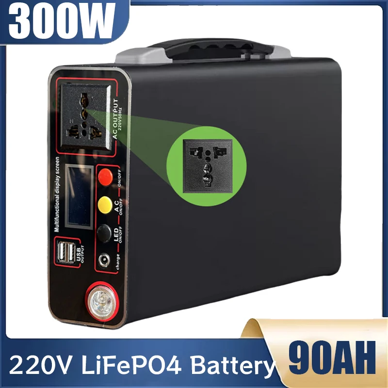 New 220V 300W Portable Power Station 90000mAh Home Outdoor Camping Emergency Backup Energy Storage Power Supply Lifepo4 Battery